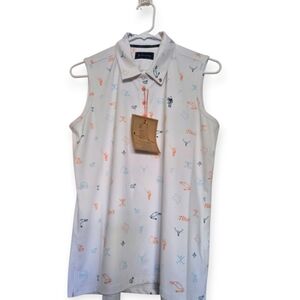 William Murray Shirt Womens Medium UT Tito's Vodka Texas Sleeveless Golf Polo